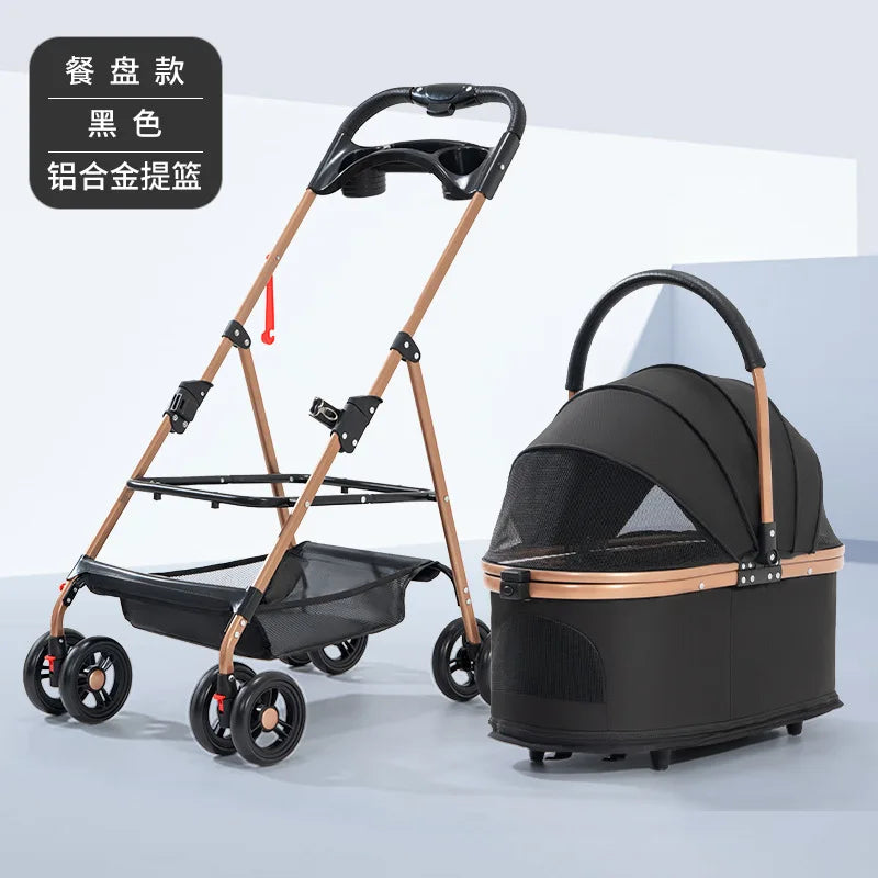 Pet cat and dog cart out small pet lightweight foldable