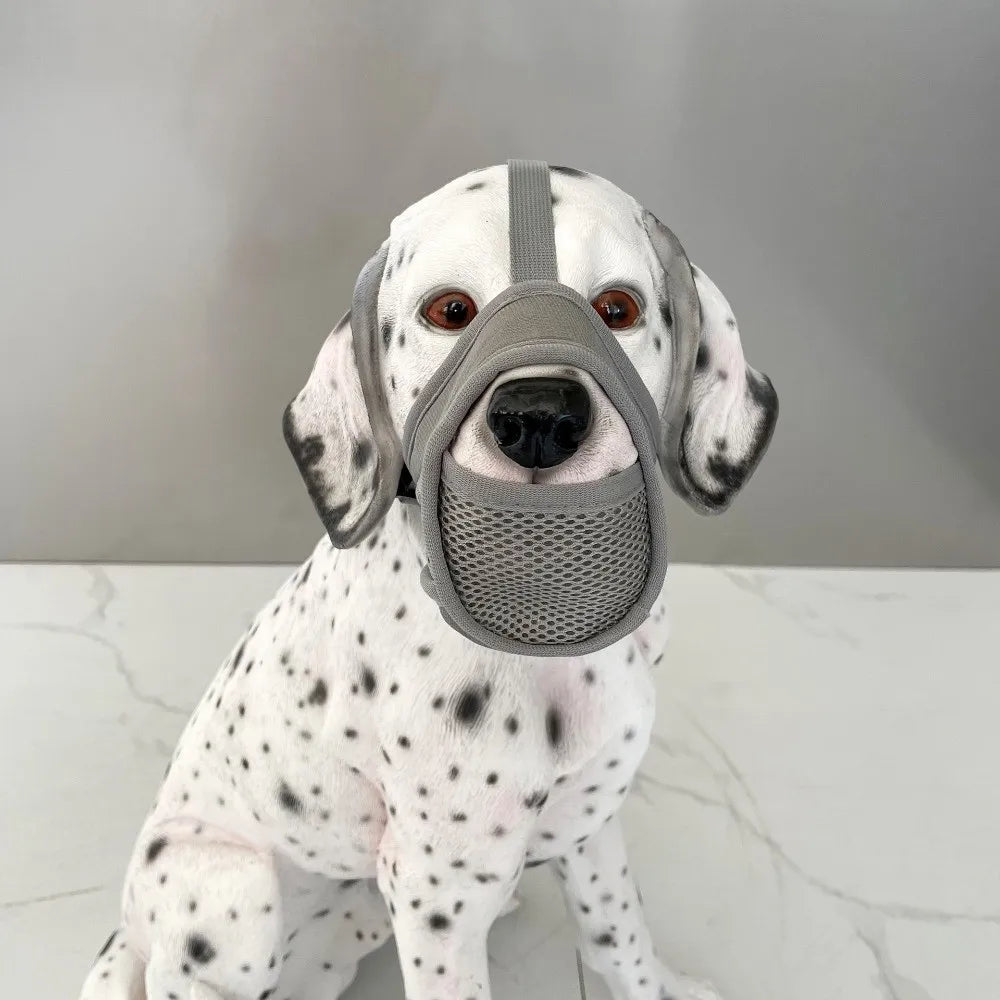 Breathable Dog Mesh Muzzle Adjustable Strap Anti Biting Anti Licking Mouth Cover Prevent Barking Pet Training Muzzle