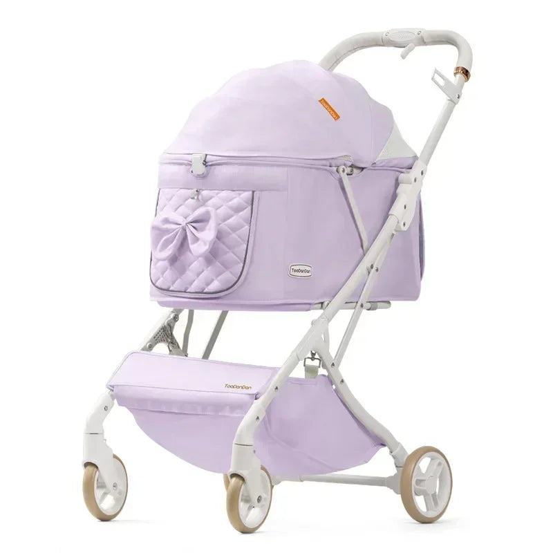 Outdoor Pet Stroller Travel Breathable Lightweight Puppy Stroller Convenient One-touch Folding for Cat Small Dog Aeroplane-ready