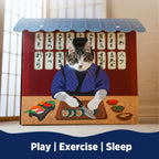 Cardboard Cat House with Scratcher (Izakaya Bar Style)