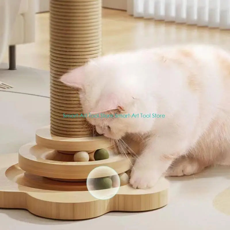 Pendant Cat Scratching Post with Interactive Track — Fun Scratcher for Small & Large Indoor Cats