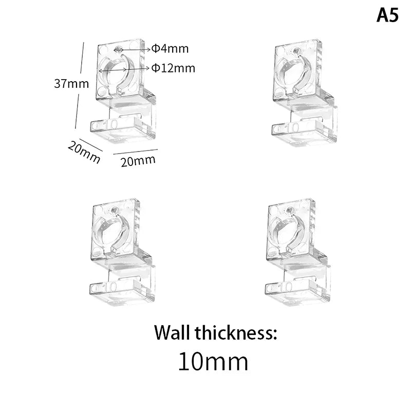 Acrylic Fish Tank Glass Clips (4pcs, 5.5–15mm Wall Thickness, Aquarium Lid Support Clamps)