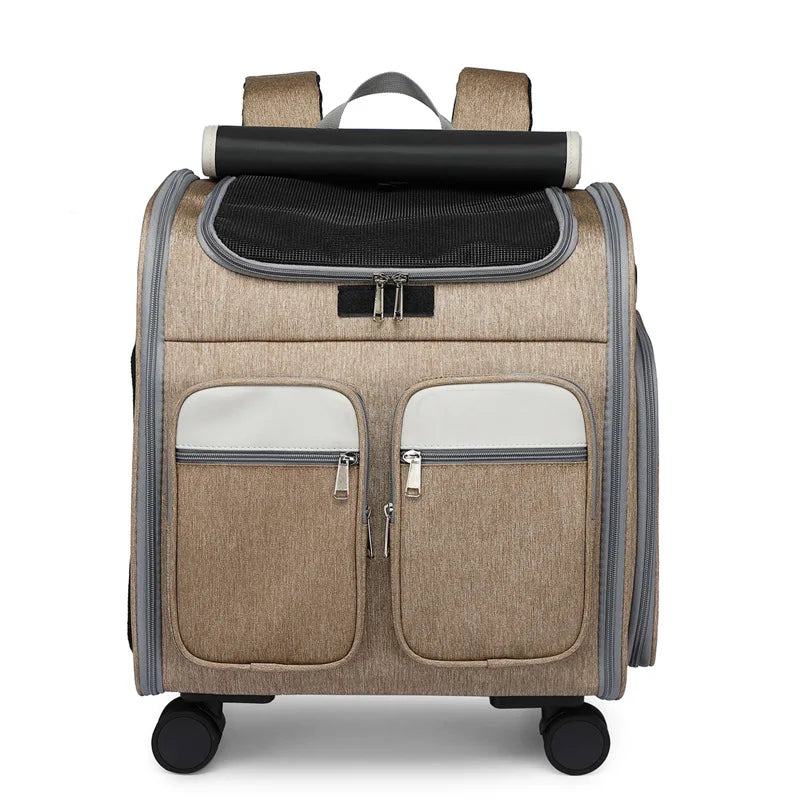 Approved Telescopic Pet Trolley Carrier Bag Luxury Foldable Wheel Pet Trolley Bag Case Folding Pet Travel Carrier Bag