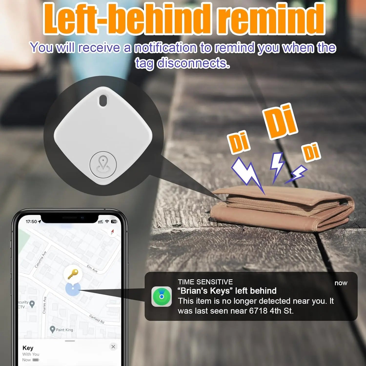 Round Bluetooth GPS Tracker Tag for Keys, Wallets, Pets & Bags - Apple & Google Find My