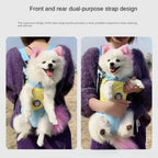 Portable Pet Backpack Carrier Breathable Adjustable Dog Outdoor Backpack Oxford Cloth with Safety Buckle Outdoor Dog Chest Bag