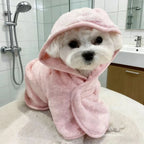 Pet Bathrobe Quick Drying Soft Pet Bath Towel Robe Absorbent Soft Pets Bathrobe Dog Bath Towel for Small Medium Dogs and Cats
