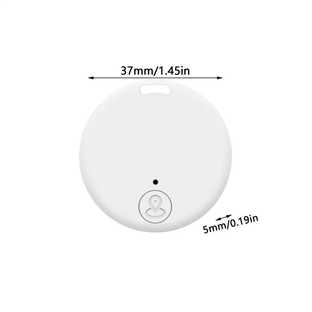 Round Mini Smart GPS Tracker for Pets, Cars & Wallets - Portable Anti-Loss Key Finder Locator