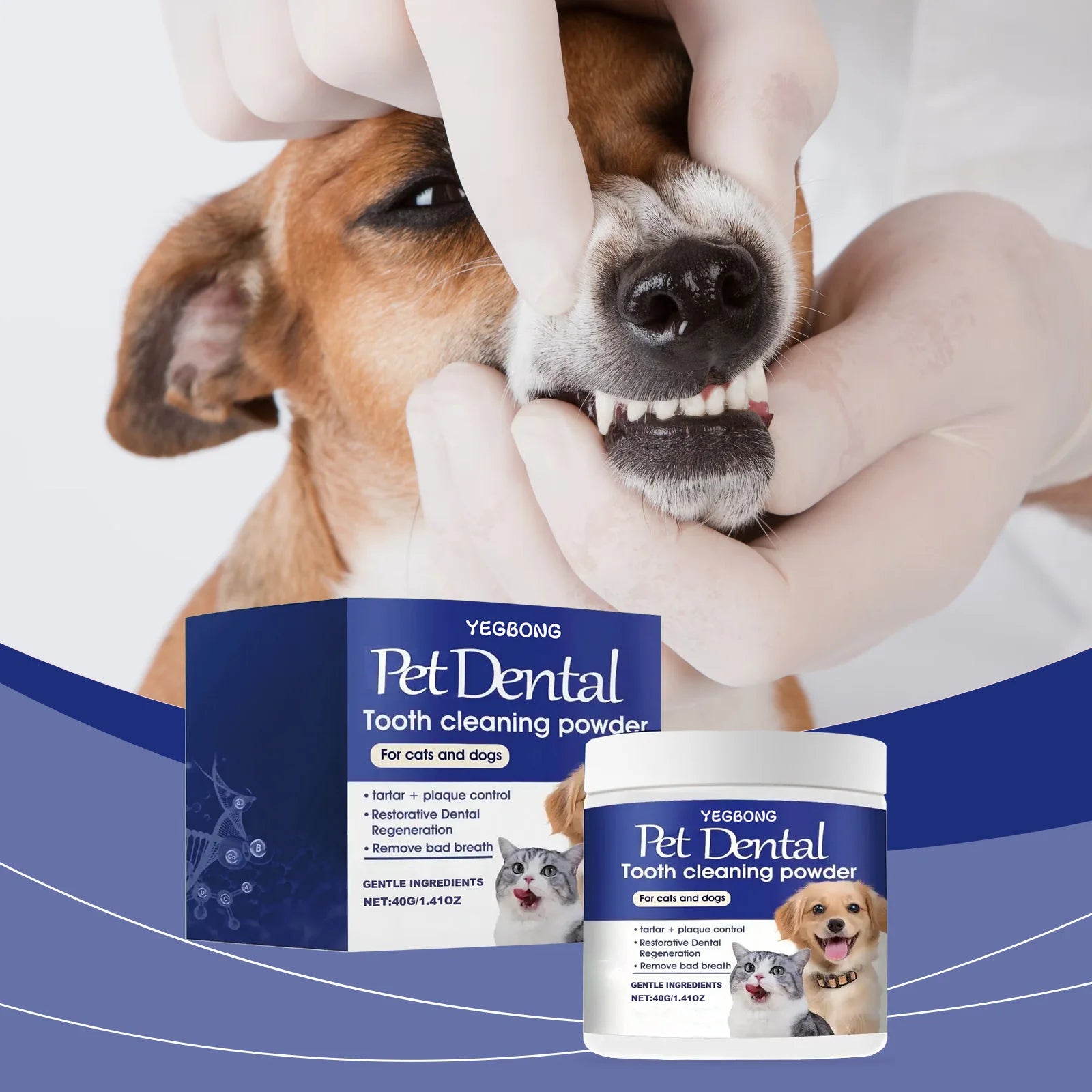 Pet dental cleaning powder Eliminates Oral Odors Remover Dog Teeth Plaque Reduces Calculus Tooth Cleaning Powder For Cat And Dog
