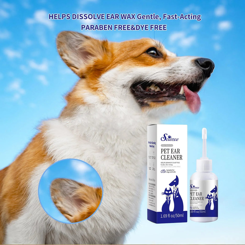 50 ML Pet Ear Drops Gentle Cleaning Ear Mites And Earwax In Cats & Dogs Inhibiting Ear Bacteria