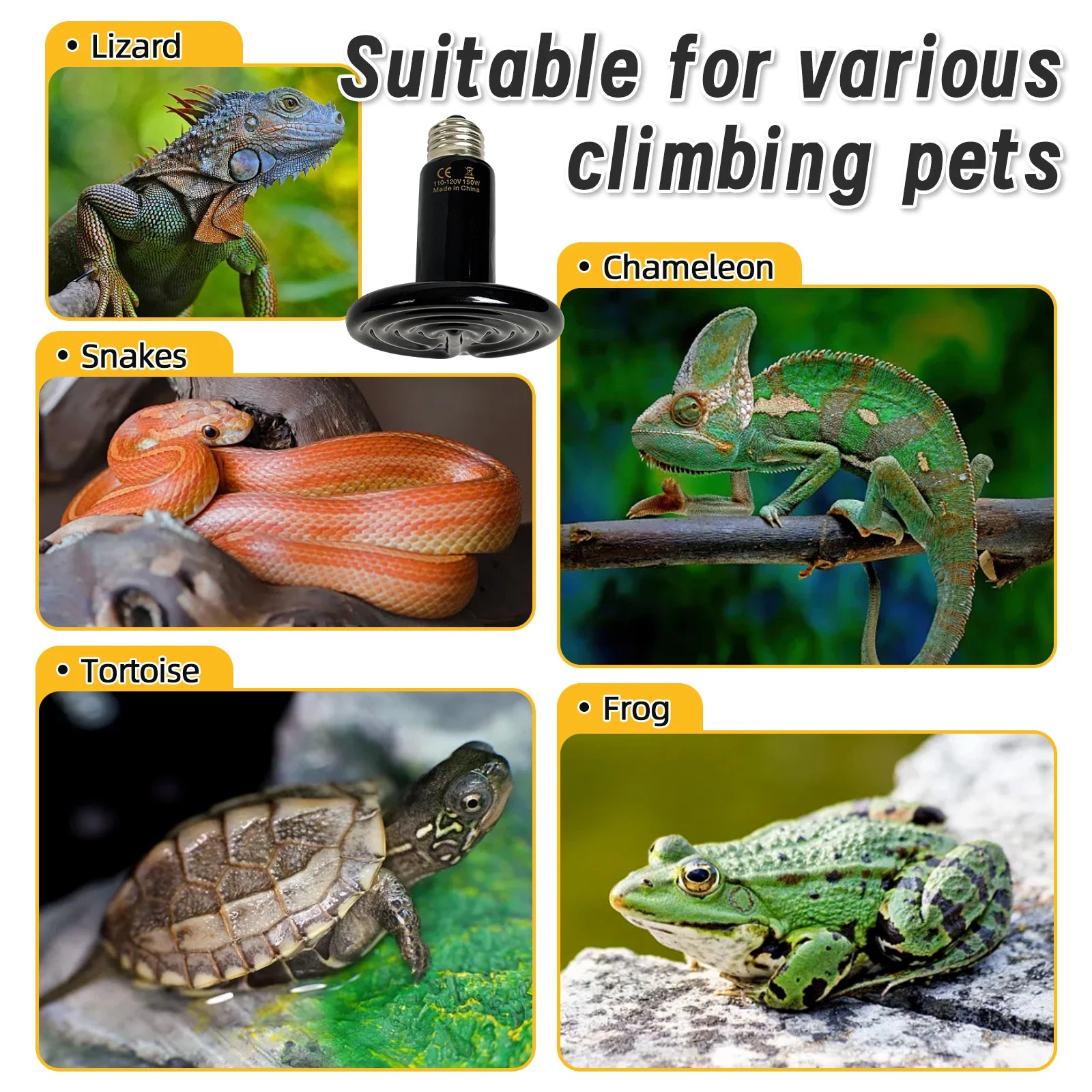 Pet Reptile Far Infrared Ceramic Heating Lamp 110V/220V Heat Emitter Light Bulb 25W 50W 75W 100W 150W 200W Animal Hatch Heating