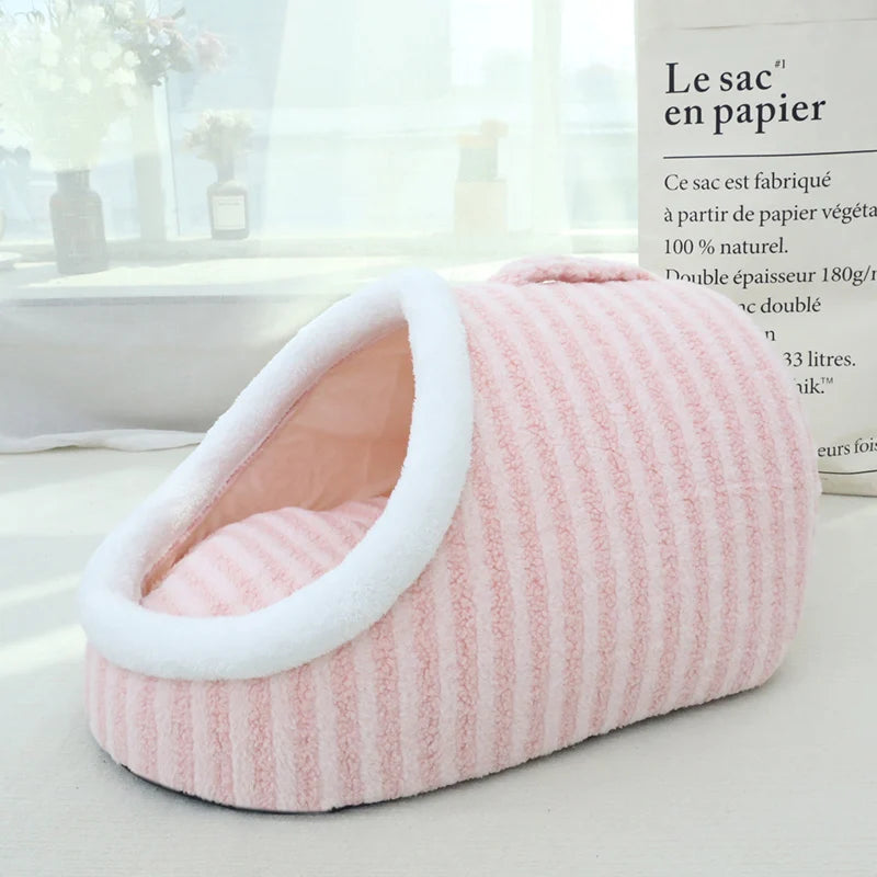 Portable Cartoon Striped Pet Bed (All-Season)
