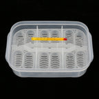 12 Grids Snakes Gecko Lizards Reptiles Eggs Incubator Tray Hatcher Box with Thermometer(the color of the thermometer is random)