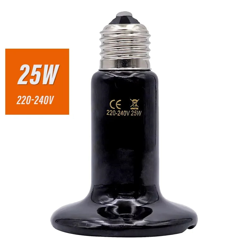 220V Pet Ceramic Heating Lamp Bulb Bird Heat Lamp Protective Cover Against Scalding No Light Emitting Heater for Reptile Poultry