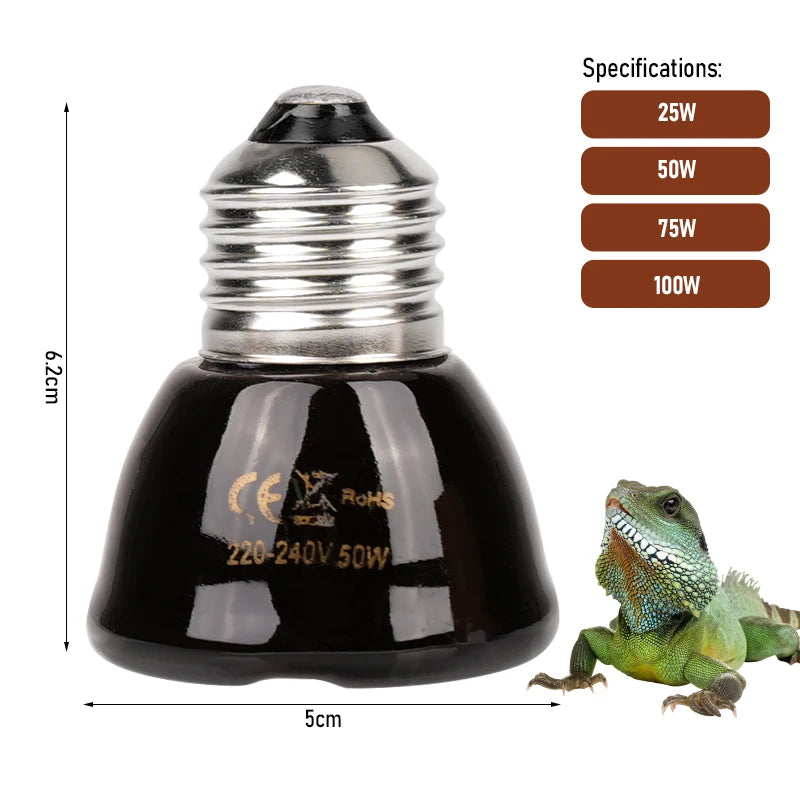 1Pcs 75mm/45mm Reptile Pet Ceramic Heating Lamp No Light Far Infrared Heater Bulb Turtle Snake Lizard Pet Chick Lamp 220-240v