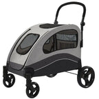 STLFLuxury 4-Wheel Pet Stroller Detachable Cage Easy One-Hand Fold Lightweight Travel Carrier Transparent Fabric Fashion for Dog