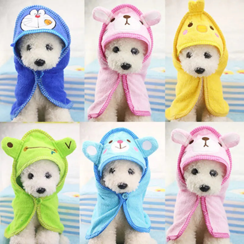 6 Colors Pet Dog Towel Soft Drying Bath Pet Towel For Dog Cat Hoodies Puppy Super Absorbent Bathrobes Cleaning Necessary Supply