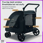 Large Capacity Foldable Pet Stroller for Dogs Outdoor Travel Mobility Scooter Dog Car Carrier with Sunshade Waterproof Fabric