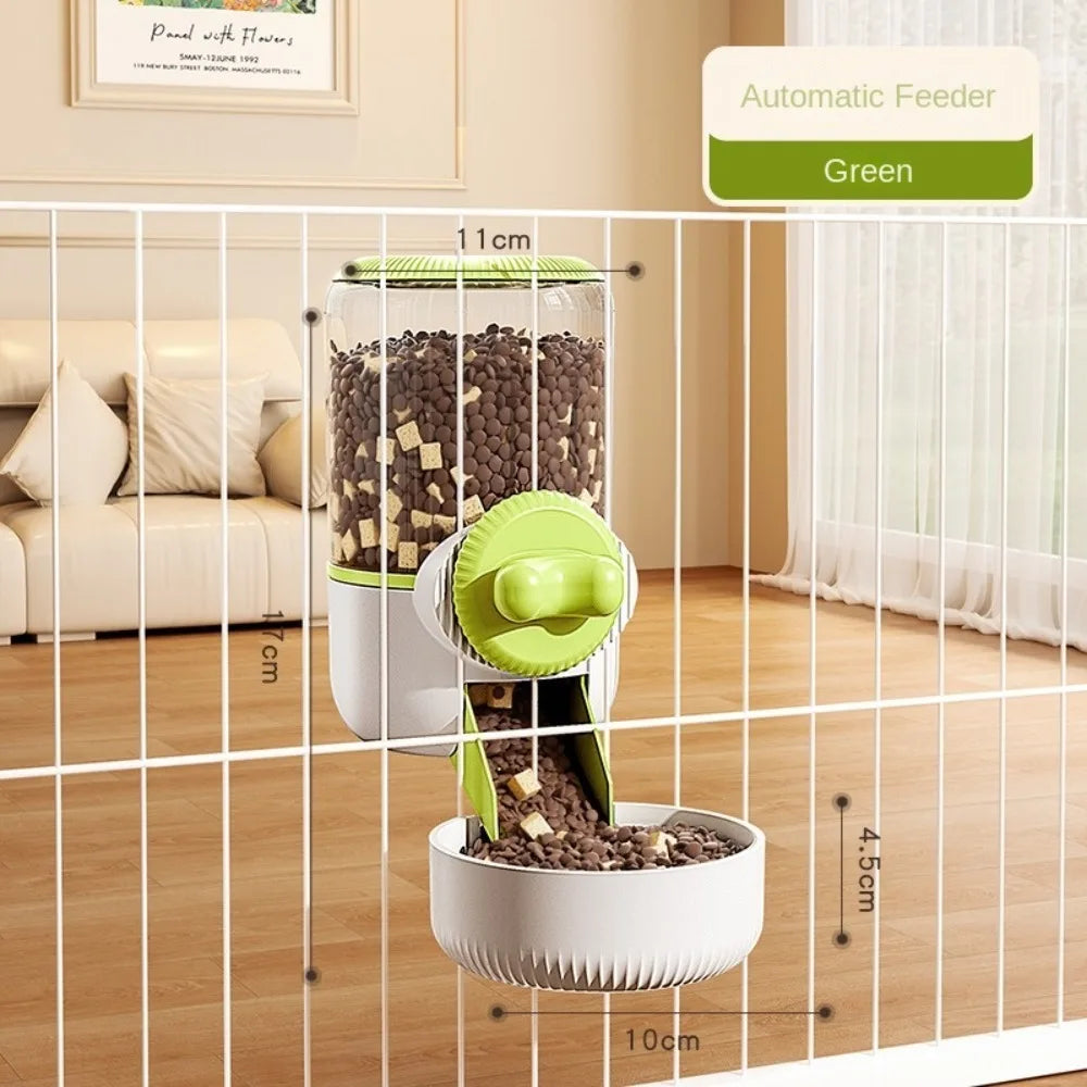 New Automatic Pet Feeder Plastic Detachable Cage Hanging Bowl Large Capacity Water Food Dispenser for Puppy Cats Rabbit