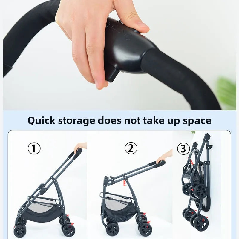 Pet Stroller Lightweight Foldable Detachable Cage Outdoor Travel Small Dogs Cats Teddy Pet Trolley Dog Stroller Pet Stoller