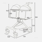 Portable Lightweight Folding Double Decker Pet Stroller for Dogs Cats Multi-functional Outdoor Mobile Carrier Travel Pet Cart