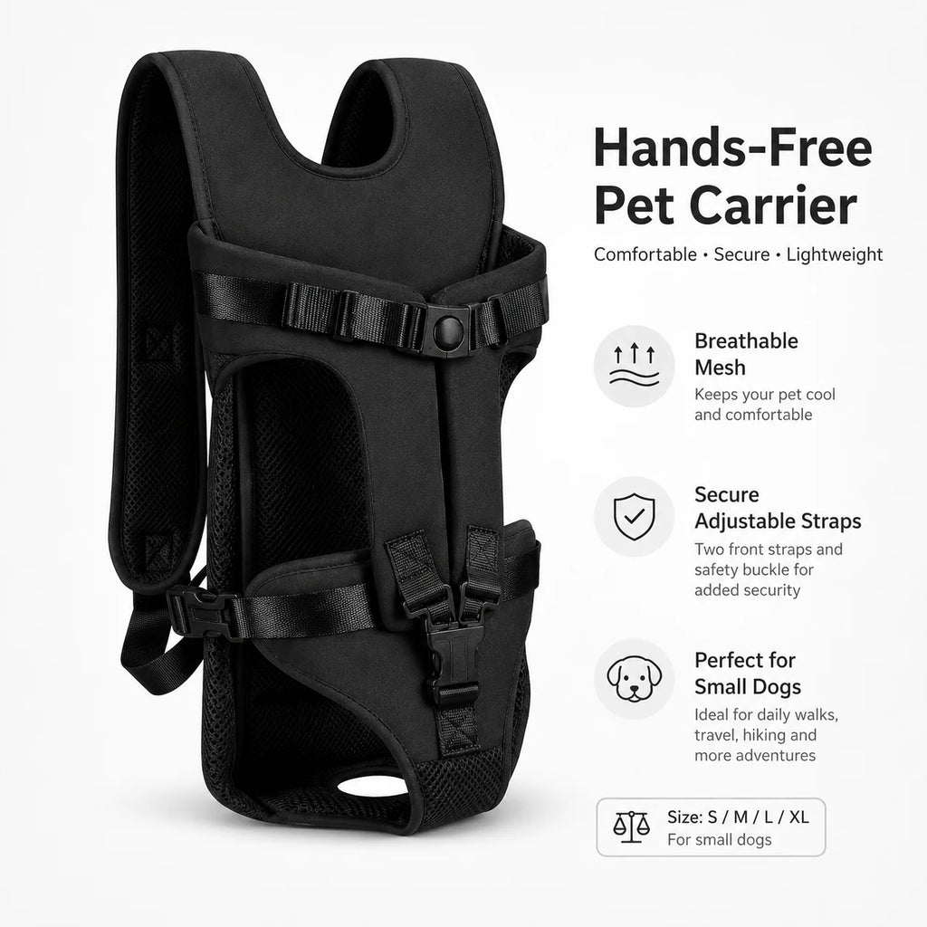 Pet Front Carrier Backpack Adjustable Hands Free Chest Bag Breathable Mesh Travel Tote For Small Medium Dogs Cats Outdoor Walk