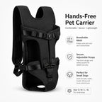 Pet Front Carrier Backpack Adjustable Hands Free Chest Bag Breathable Mesh Travel Tote For Small Medium Dogs Cats Outdoor Walk