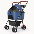 Upgraded Pet Stroller for Cats Dogs Compact Lightweight Foldable Teddy Bear for Outdoor Activities Detachable for Dog Walking
