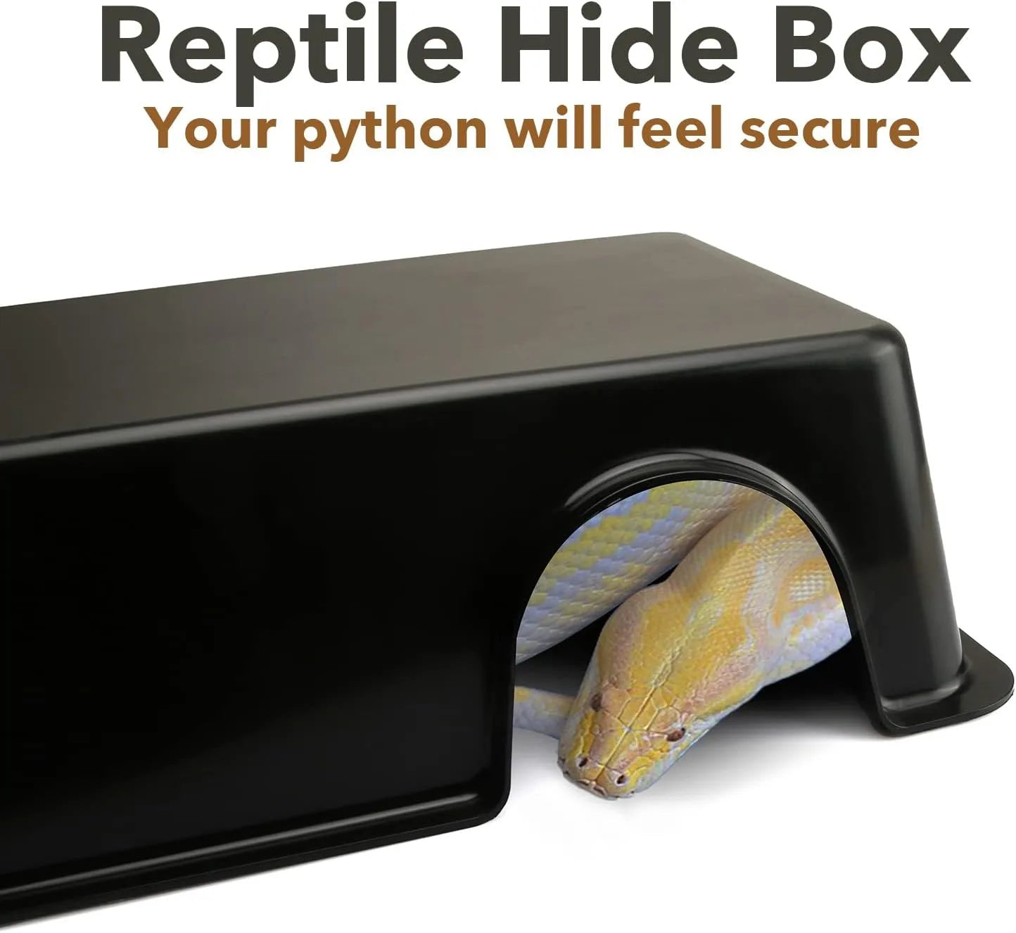 Reptile Hide Box Ventilated Shelter Reptile Hideout 15x11x5.5 cm for Gecko Spiders Snake Ball Python Snake lizard
