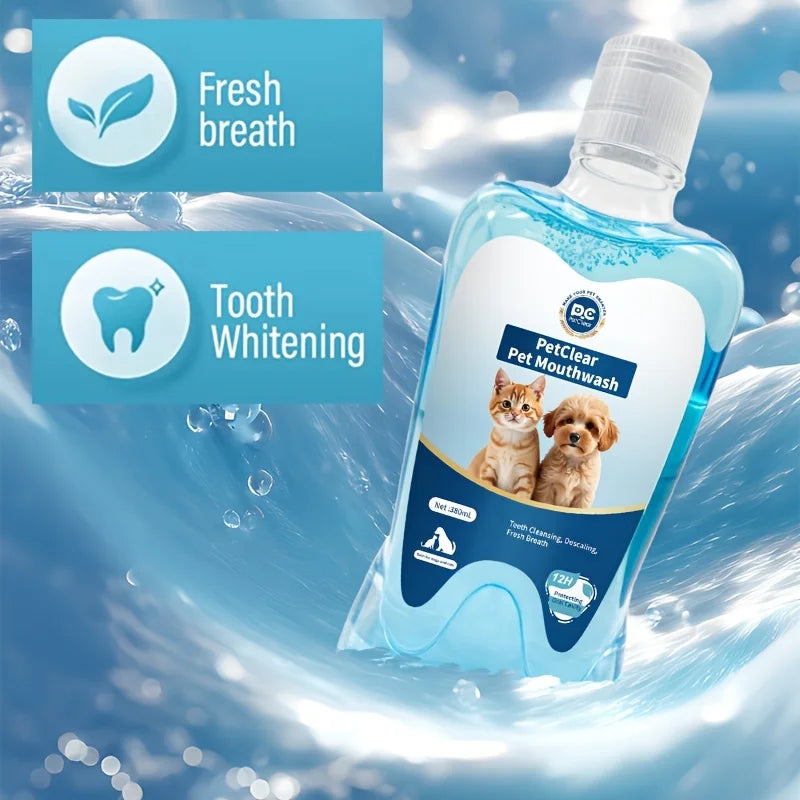 PetClear Pet Oral Clean Water 380ml Dog Cat Mouthwash Tartar Remover Breath Freshener Dog Teeth Cleaning Dental Care Supplies