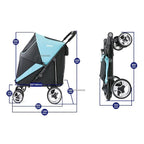 Modern Portable 55kg Large Dog Pet Stroller Cats Dogs Cart 4-wheel Foldable Large Capacity Stroller Outdoor Travel Trolley a