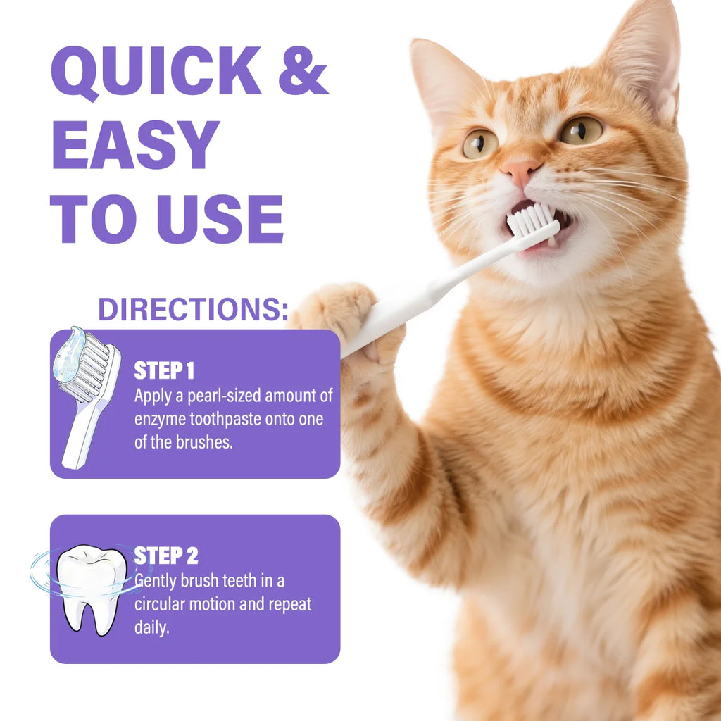 GJYC PET Enzymatic Roast Chicken Dental Care Kit With Brush Finger Brush Gentle Clean Tartar Control For Dogs Cats