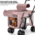 All-Terrain Pet Stroller for 2 Small Dogs/Catsfor Medium Dogs Up To 30 Lbs  Foldable Pet Pram with Storage Basket CupHolder Pets