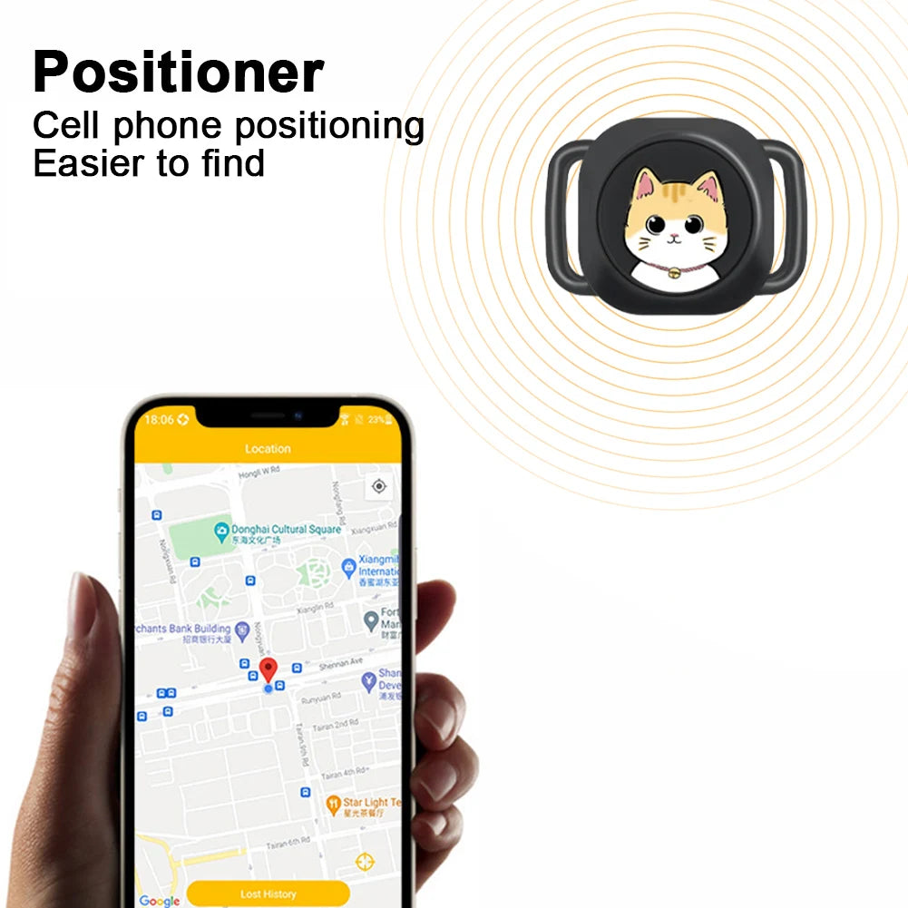 Smart Bluetooth Real-Time Global GPS Collar Tracker - Continuous Location Finder for Dogs & Cats