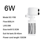 3-in-1 Silent Submersible Aquarium Filter Pump (220V, Aerator, Wave Maker, Water Changer)