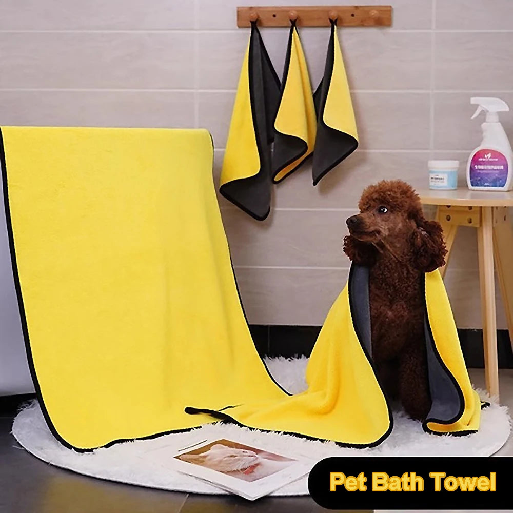 Quick Drying Dog Towels Pet Absorbent Towel Microfiber Cat Dog Bathing Towel Dog Bathrobes Wiping Cloth Pet Cleaning Supplies