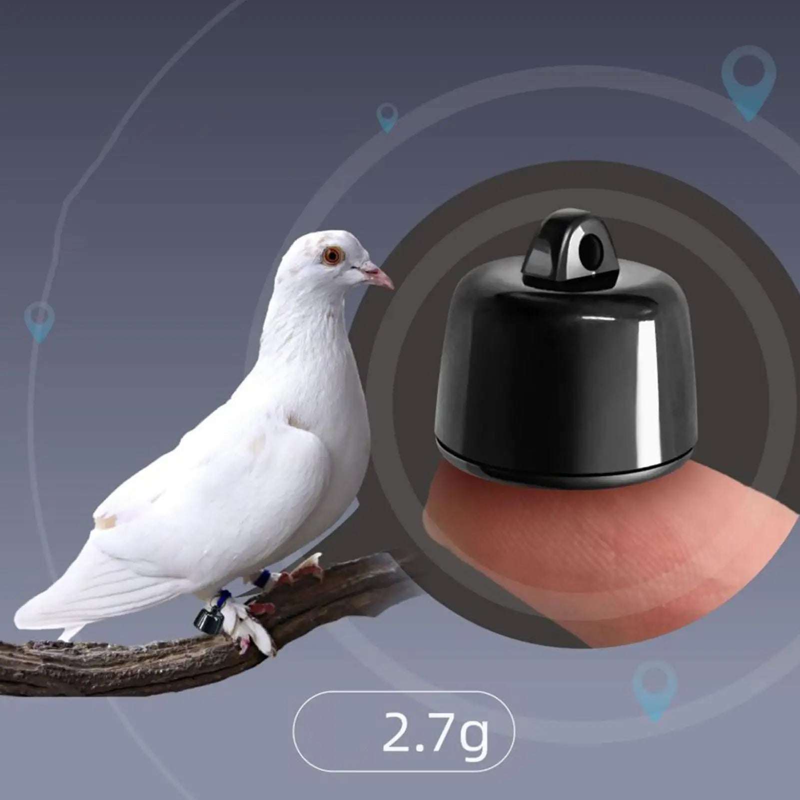 Mini Waterproof GPS Tracker for Birds, Pigeons, Dogs & Cats - Real-Time Location with Geo-Fencing Anti-Loss