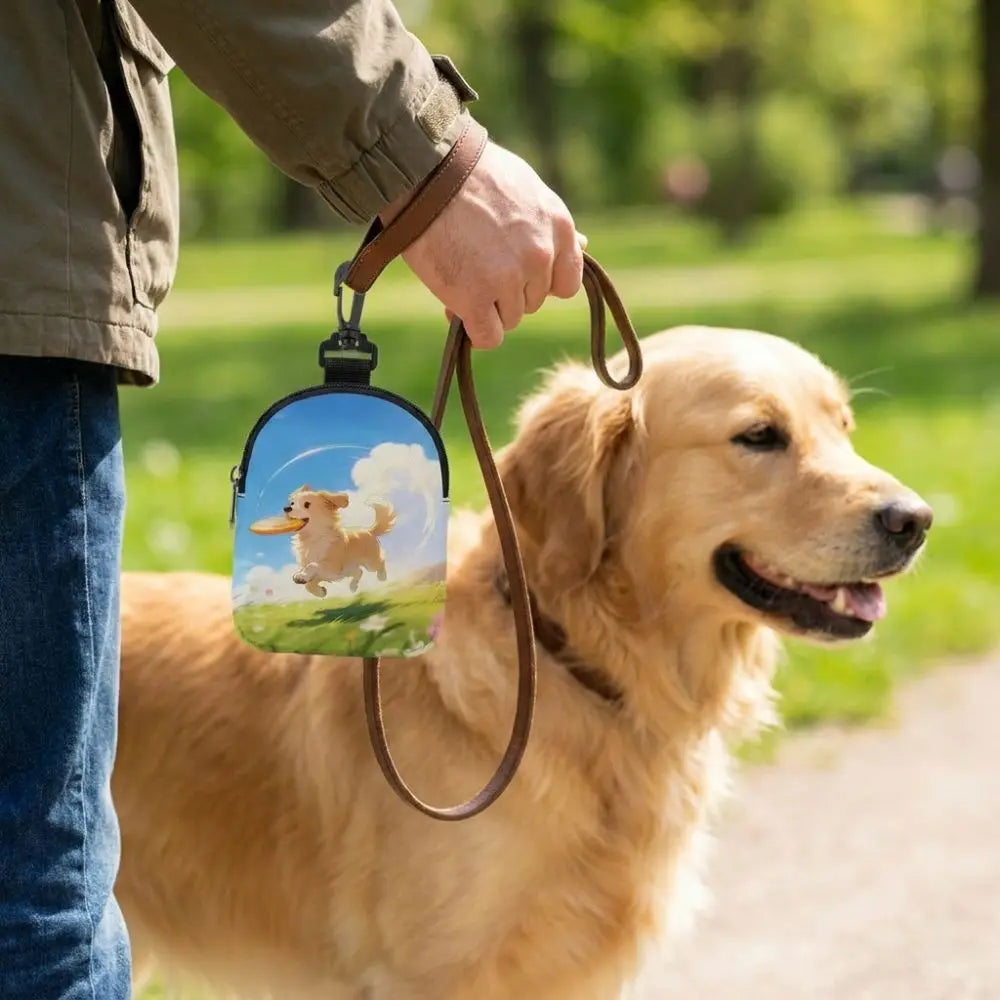 Dog Training Snack Bag Large Capacity (Cartoon Print, Waterproof, Hook Buckle)