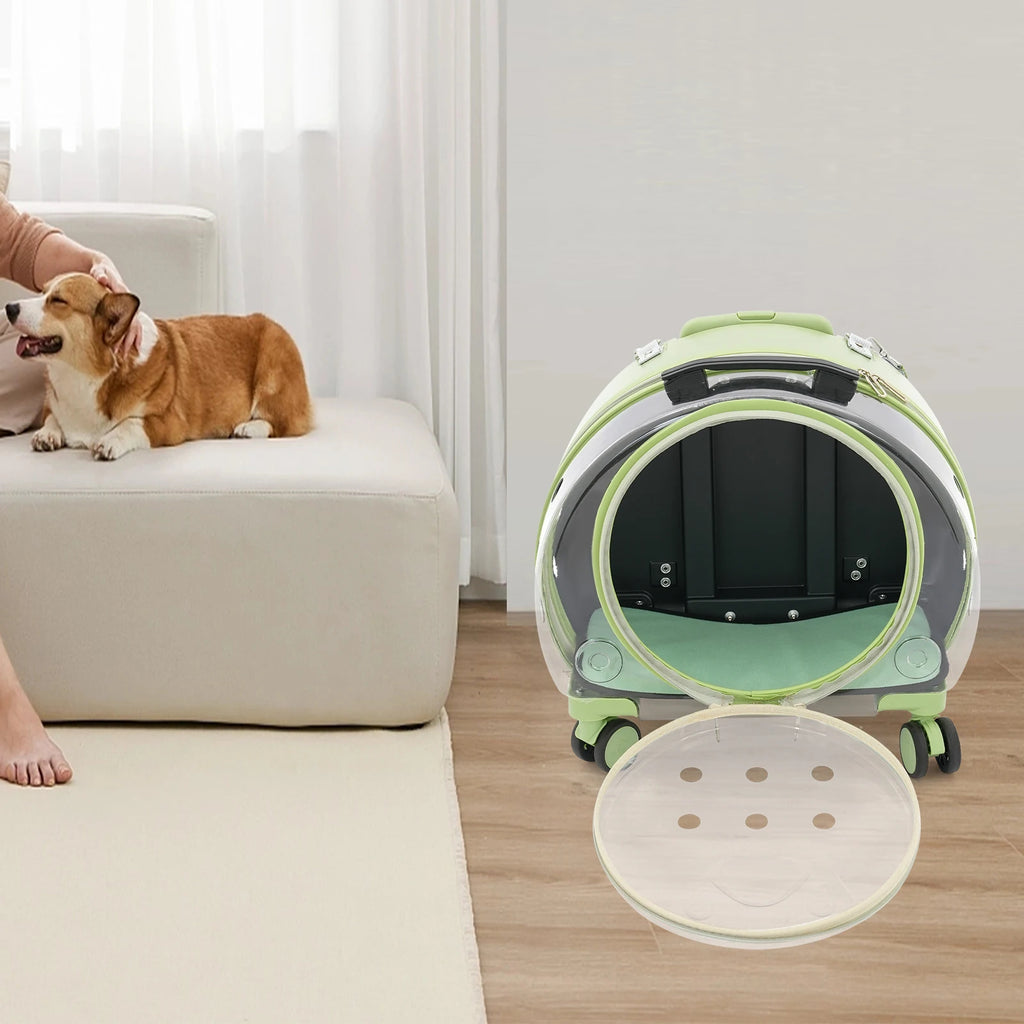 Cat Carrier with Wheels 3-Section Expandable Pet Stroller Rolling Utility Cart, Front Opening, Soft Pad for Small Dog Cat Travel