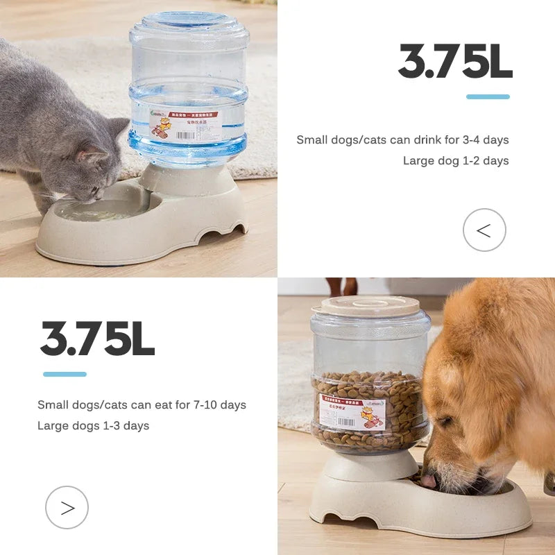 Gravity Pet Feeder and Waterer (3.8L, Auto-Refill, Cats & Dogs)