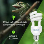 UVB 5.0 10.0 Reptile Heating Lamp 13W /26W UV Energy Saving Bulb Terrarium Basking Reptile Light Turtle Lizard Snake Lamps