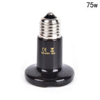 50/75/100W Reptile Heat Lamp Black Infrared Ceramic Emitter Heat Light Bulb Pet Brooder Touch Lamp For Chameleon Cage Snake Tank