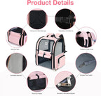 Large Cat Backpack Carrier Expandable Foldable Pet Carrier Backpack for Small Dogs Puppy Medium Cats Fit Up to 18 Lbs for Travel