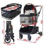 3-in-1 Dog Cat Stroller with Detachable Carrier, Folding Lightweight Portable Travel Pet Gear All-Terrain for 35 lbs