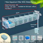 Wall-Mounted Waterfall Aquarium Filter Box (Silent, Built-In, Fish Tank Back Filter)