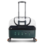 Large Capacity Portable Pet Trolley Box Universal Wheels Breathable Transparent Backpack Zipper Closure Made Durable Plastic