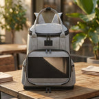 Pet Carrier Backpack Zippered Mesh Pet Carrier Backpack Water-Resistant Easy to Clean for Travel
