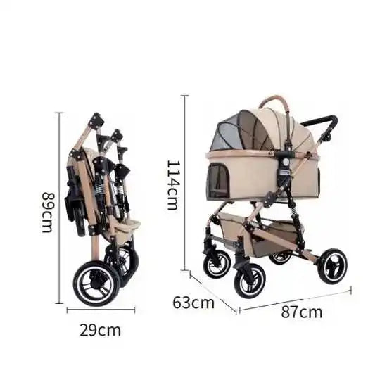 Factory Direct Portable 2-in-1 Puppy Foldable Dog Pet Stroller For Travel & Carrying Direct From Manufacturer