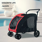 Large Capacity Foldable Pet Stroller for Dogs Outdoor Travel Mobility Scooter Dog Car Carrier with Sunshade Waterproof Fabric