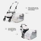 2026 Transparent Pet Stroller For Small Medium Dogs Lightweight Foldable Detachable Portable Outdoor Carrier Anti Tipping Design