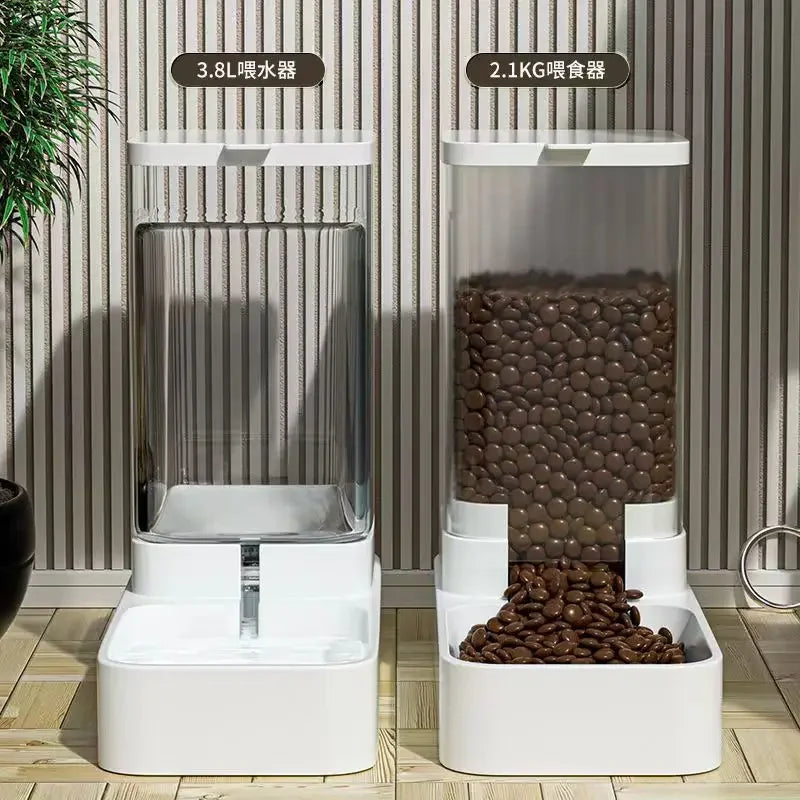 A5 Transparent Gravity Pet Feeder and Water Bowl (High Capacity, Cats & Dogs)